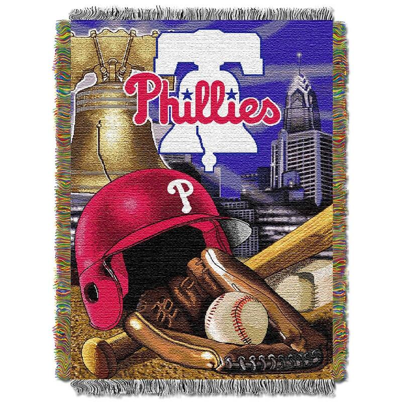 MLB Woven Tapestry Throw Blanket - 48x60 inches - Philadelphia Phillies