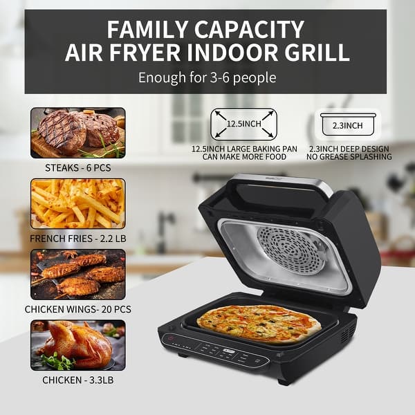 Indoor Electric Grill Air Fryer Family Large Capacity - N/A - Bed