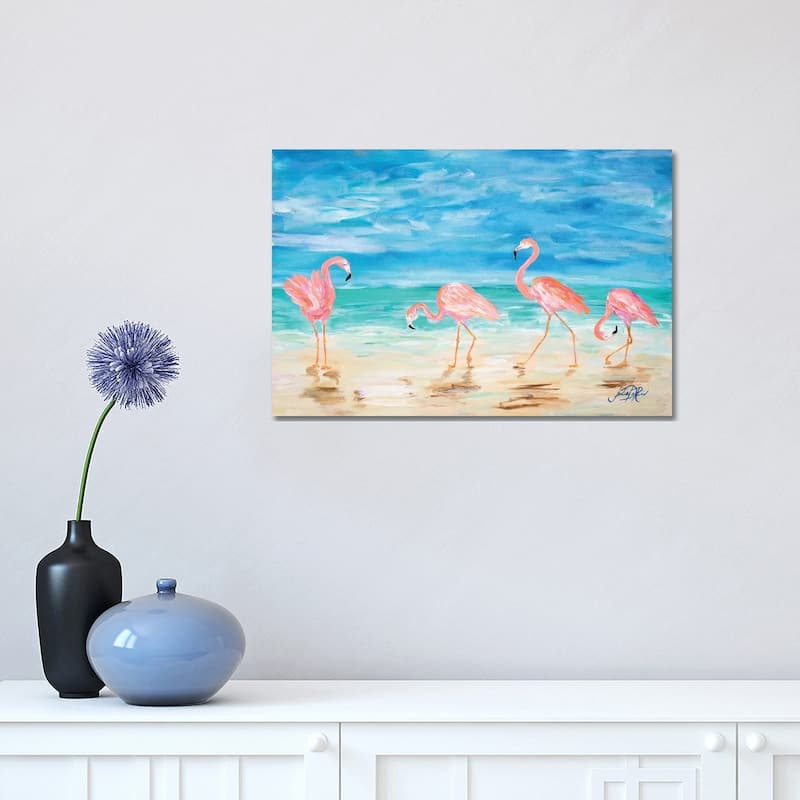 iCanvas "Flamingo Beach" by Julie Derice Canvas Print - 12x18x1.5