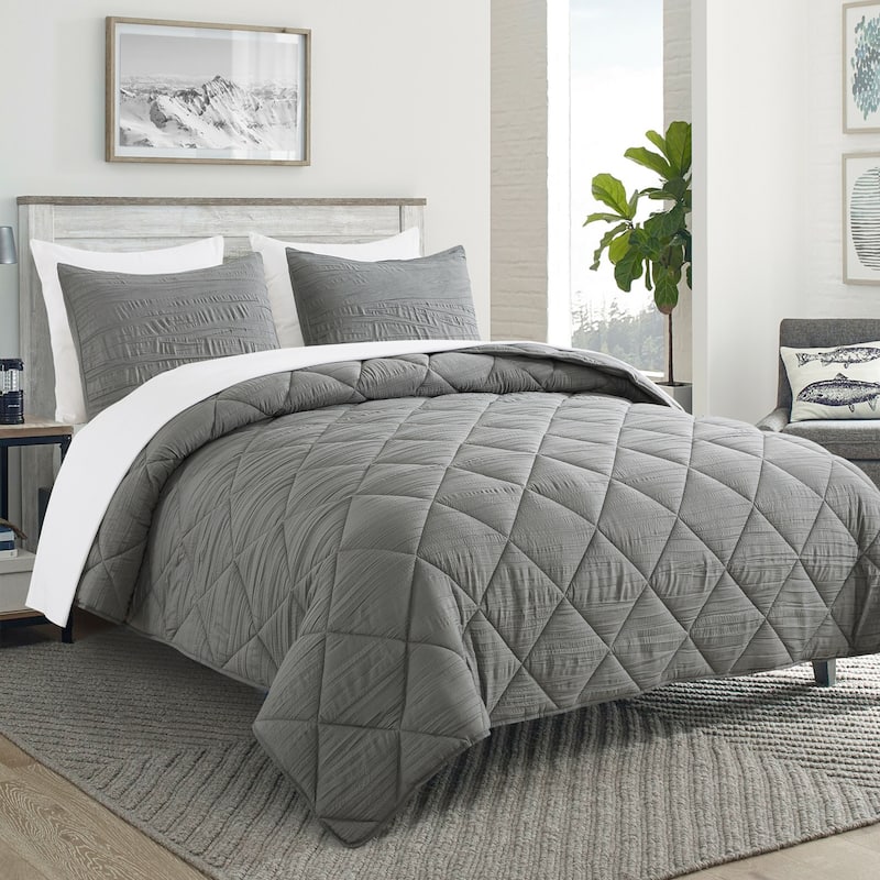 3 Pieces Quilted Comforter Set with 2 Pillow Shams