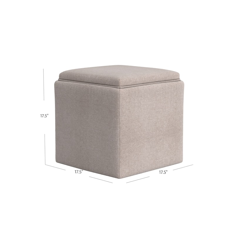 HomePop Storage Ottoman with Tray Top