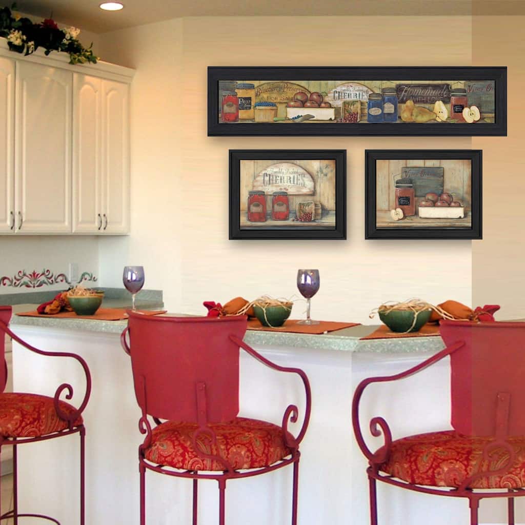 TrendyDecor4U Traditional "Kitchen Collection" 3-Piece Vignette by Pam Britton