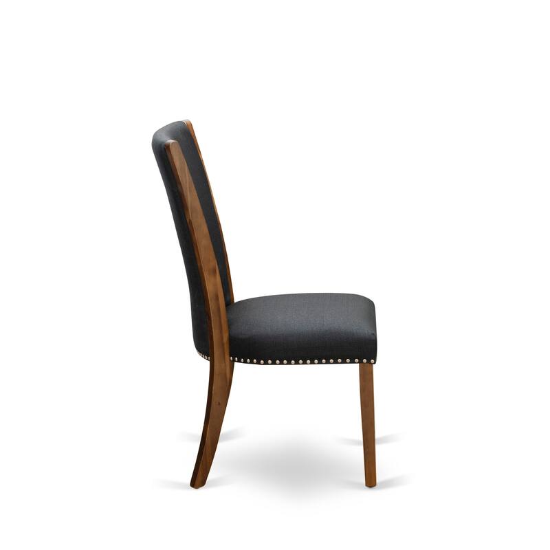 East West Furniture Verona Parson Dining Chairs - Nail head Trim Linen Fabric Chairs, Set of 2(Finish Options)
