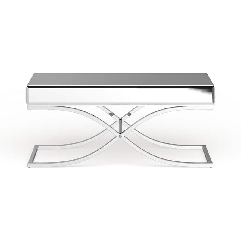 SEI Furniture Olivia Chrome Mirrored Coffee Table