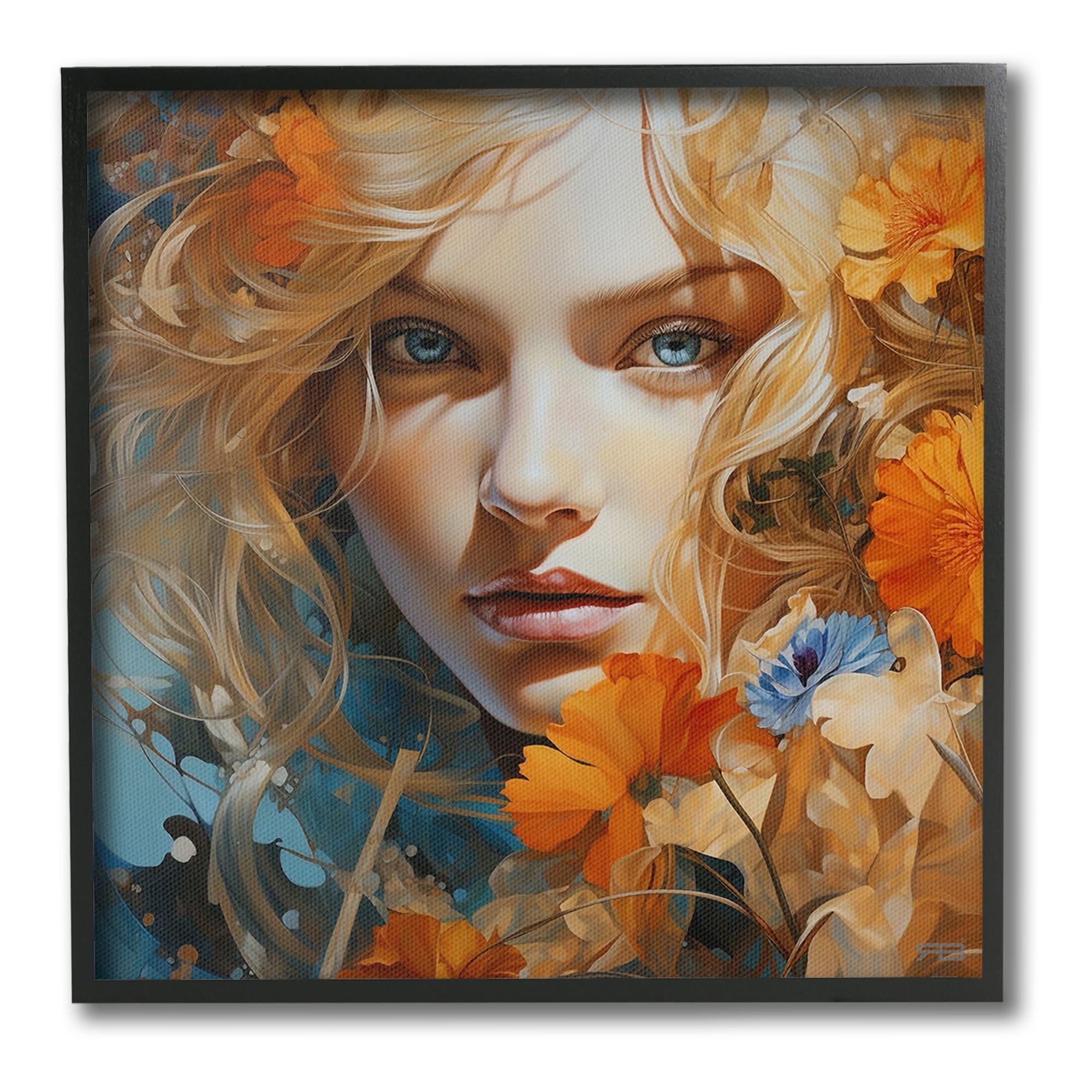 Stupell Expressive Flower Portrait Framed Giclee Art Design By RB