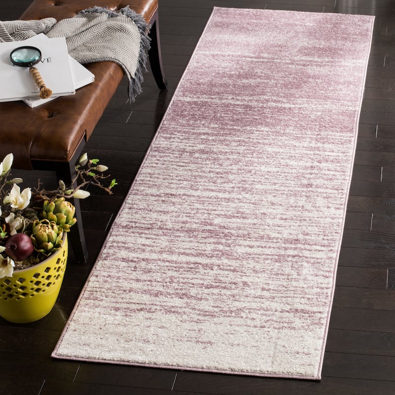 SAFAVIEH Adirondack Vera Modern Ombre Distressed Area Rug - 2'6" x 8' Runner - Cream/Purple