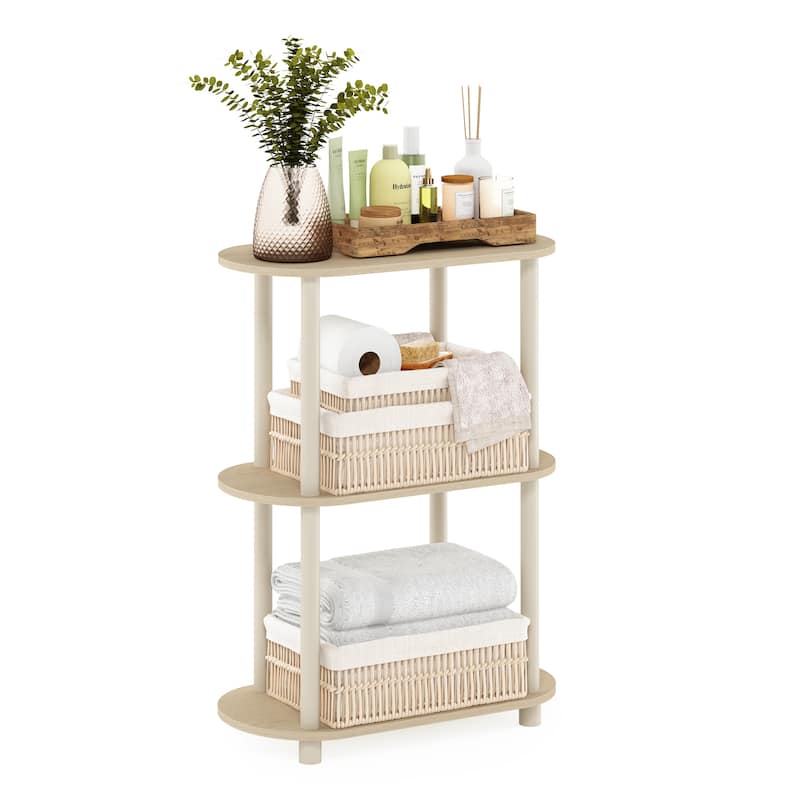 Furinno Turn-N-Tube No Tools 3-Tier Modern Oval Side Display Rack