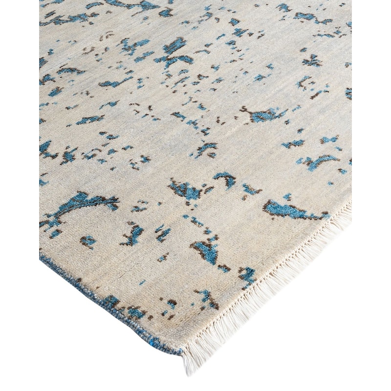 Ikat One-of-a-Kind Hand-Knotted Area Rug, Sand - 9' 0" x 11' 8"