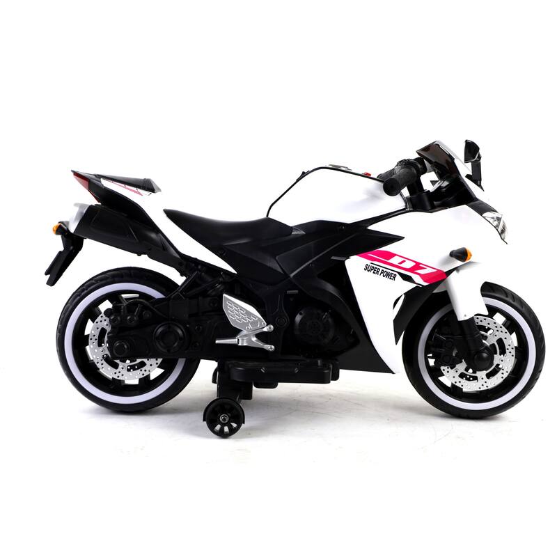 Kids Electric 12V Ride-On Motorcycle with Hand Drive, LED Wheels, and Built-in Music, Perfect Gift for Ages 3-6