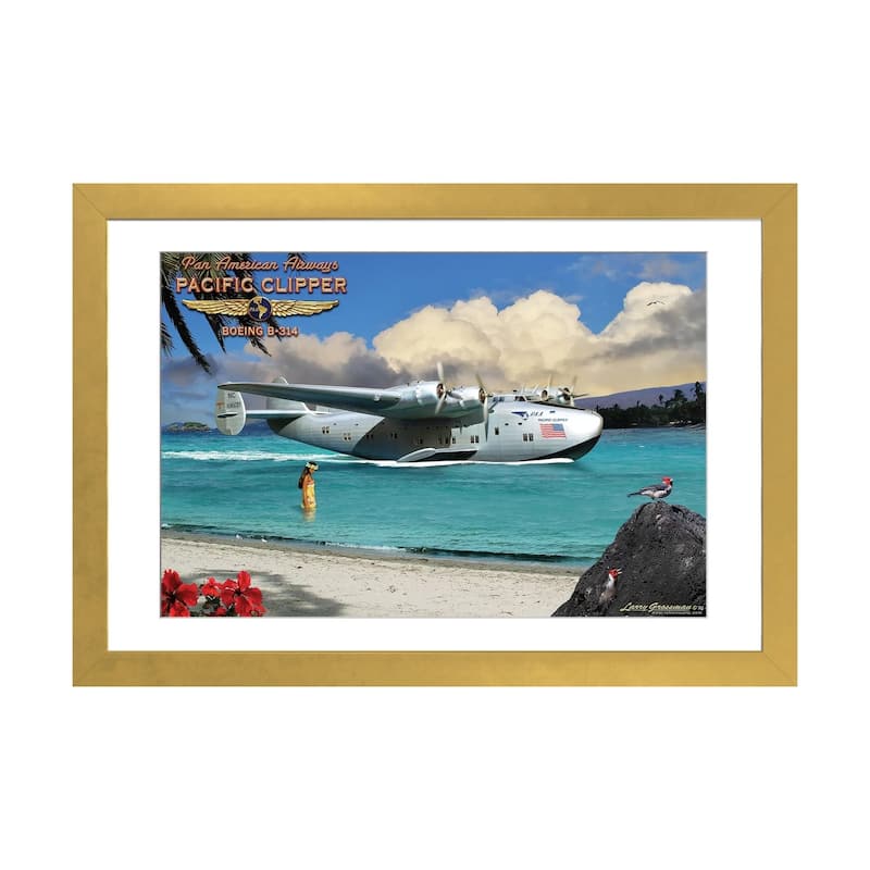iCanvas "Pan Am Clipper" by Larry Grossman - Gold - 16x24x1