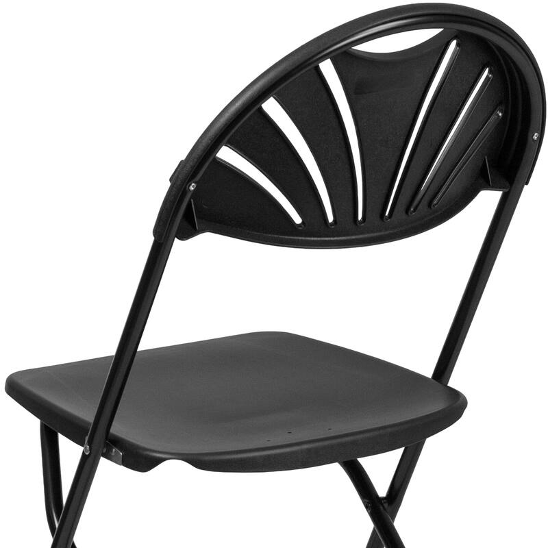 8 Pack 650 lb. Capacity Plastic Fan Back Folding Chair