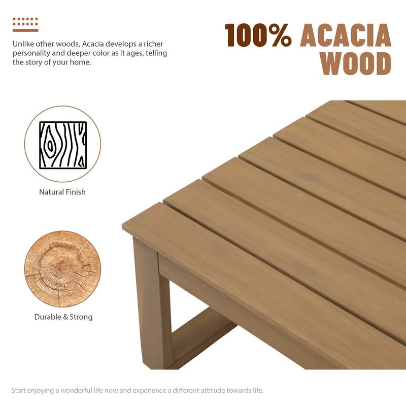 Outdoor 4 pieces V-Shaped Acacia Wood Sectional Sofa Set