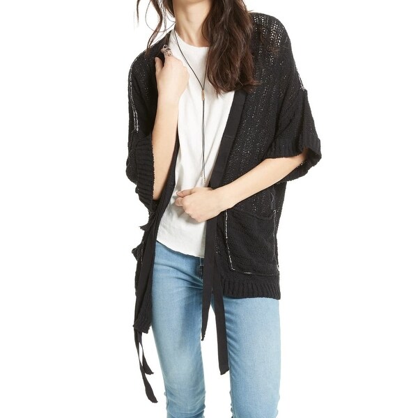 free people black cardigan