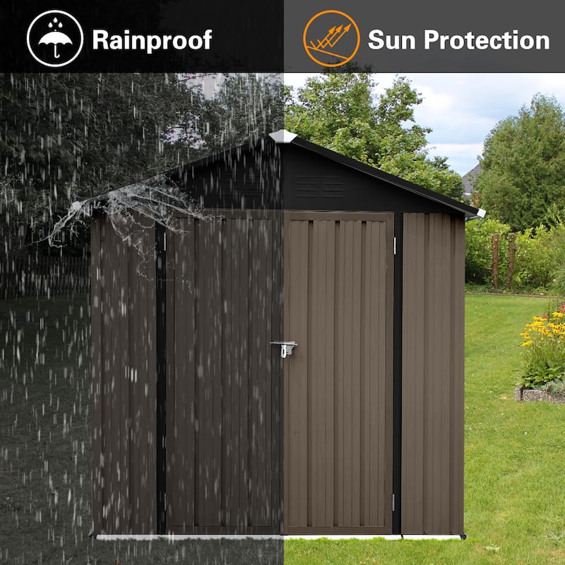 Metal Outdoor Storage Sheds 4ftx6ft Apex Roof With Two Integrated Punched Vents