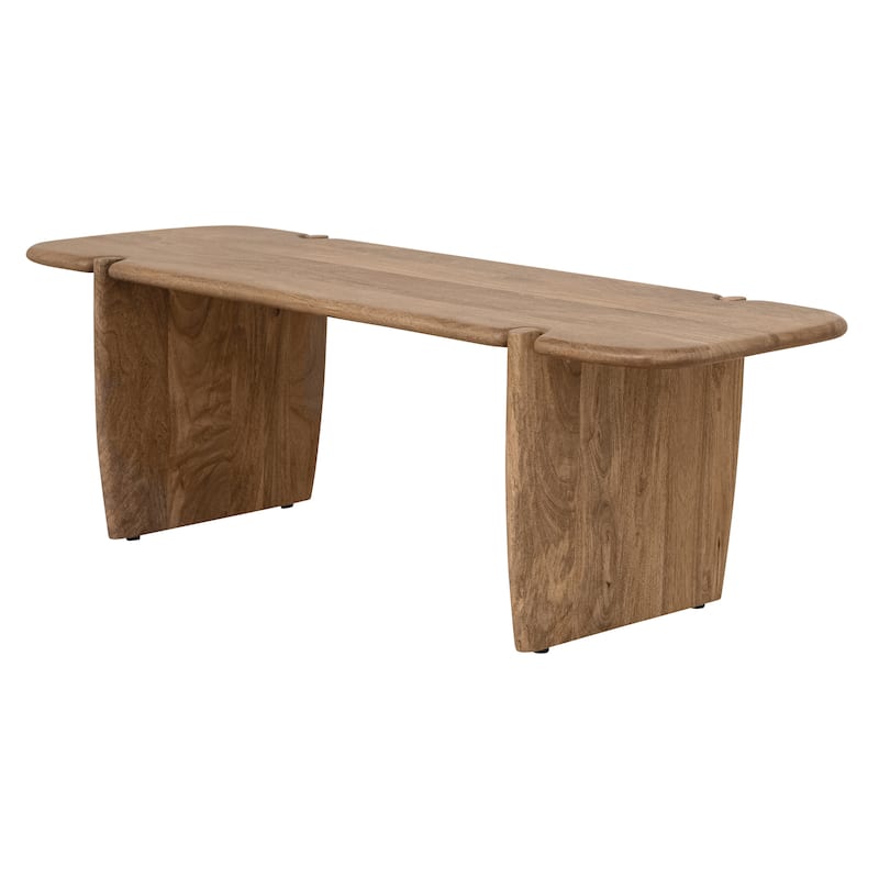Mango Wood Accent Table with Shelf