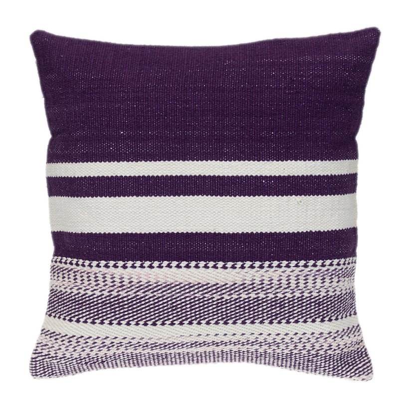 Striped Square Throw Pillow - 18" - Purple and White