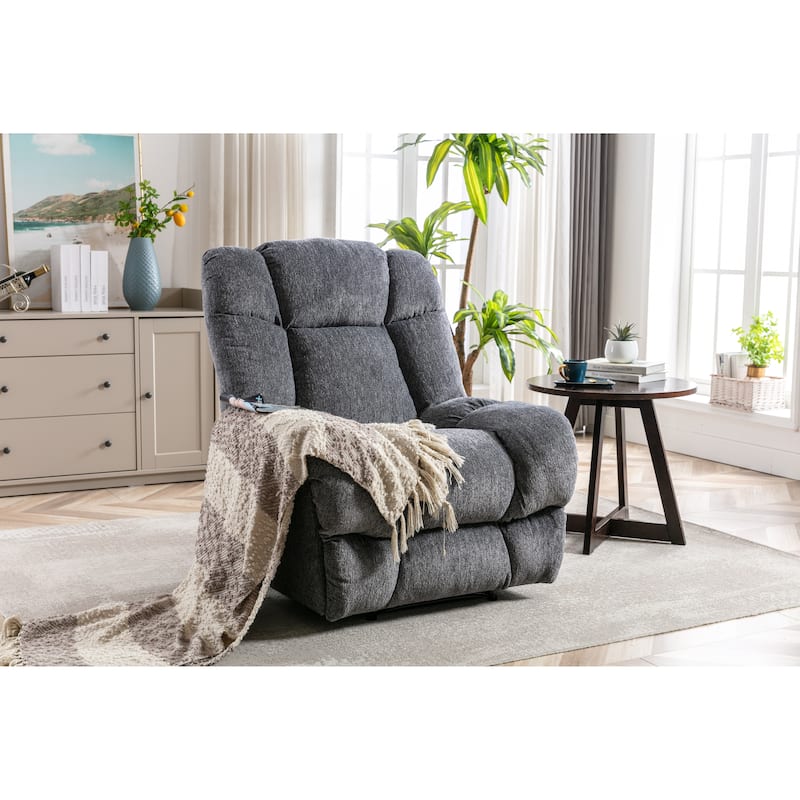Overstuffed Reclining Sofa Recliner & Low Armrests Design Upholstered
