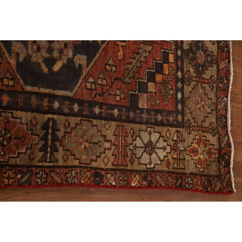 Vegetable Dye Hamedan Persian Antique Runner Rug Handmade Wool Carpet - 3'5"x 10'11"