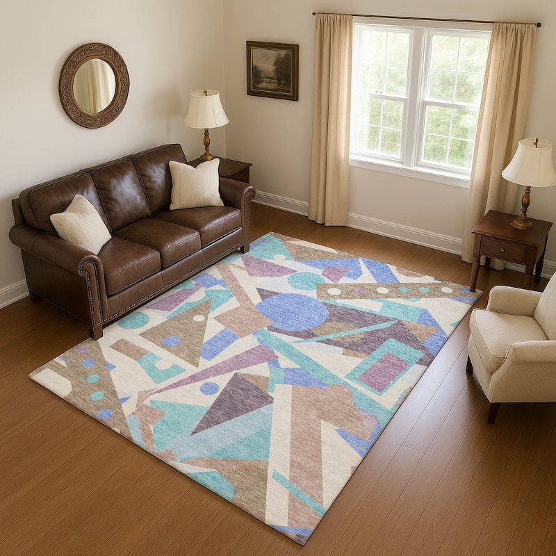 Premium Washable Super Soft Casual Contempoary Mayfield Rug - Mocha - 9' x 12'
