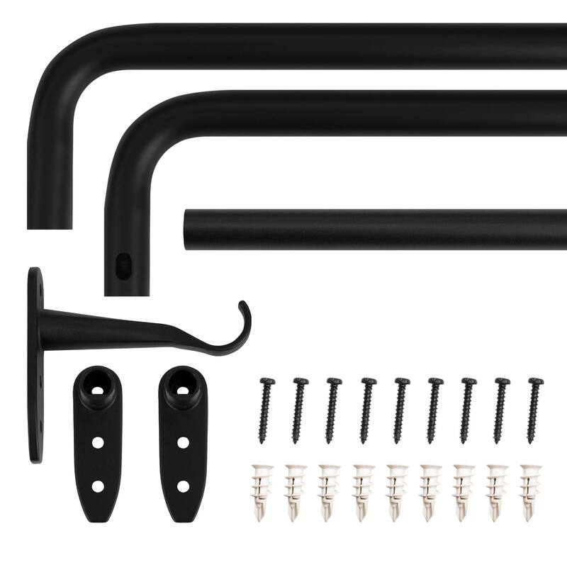 3/4" Drapery Core Curtain Rod_Matte Black