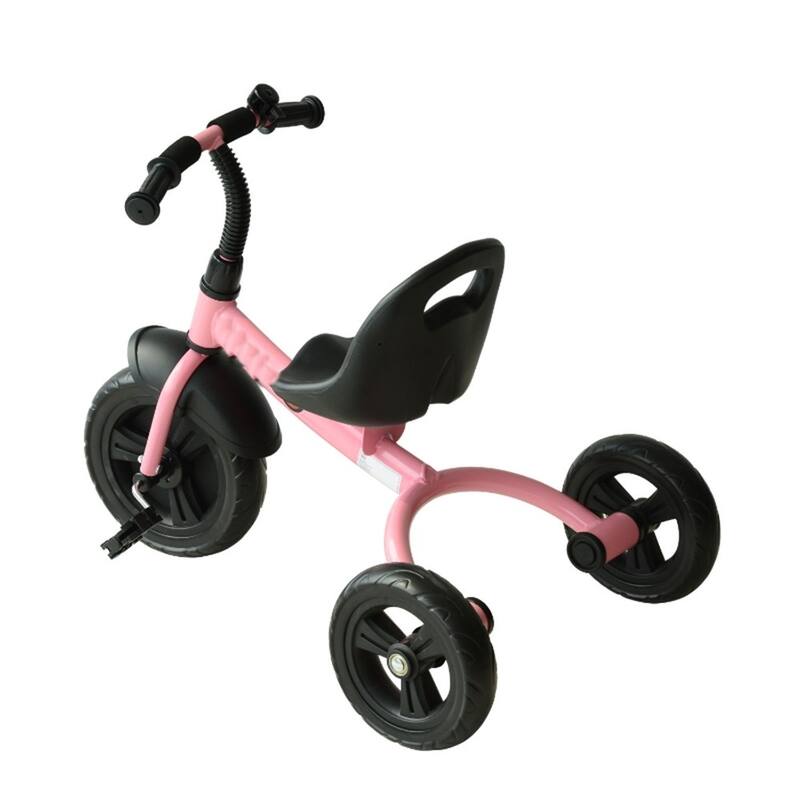 Adjustable Toddler Tricycle with Steel Frame and Bell Mudguard Removable Front Wheel for Indoor or Outdoor