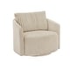 preview thumbnail 13 of 46, Sligo Oversized Wale Corduroy Swivel Accent Chair with Furry Channel Pillow and Ottoman by iNSPIRE Q Bold Chair Only - Beige