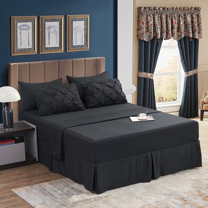 Black Pintuck Comforter Set Pinch Pleated Bed in A Bag