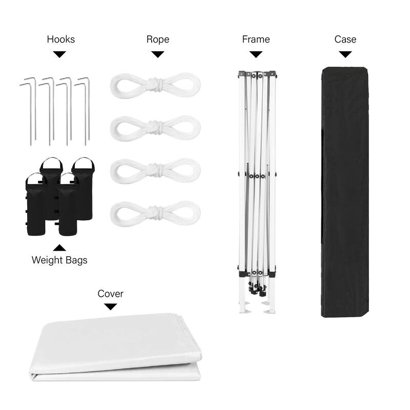 Outdoor 10x 10Ft Pop Up Gazebo Canopy Tent Removable Sidewall with Zipper, 2pcs Sidewall with Windows,with 4pcs Weight sand bag