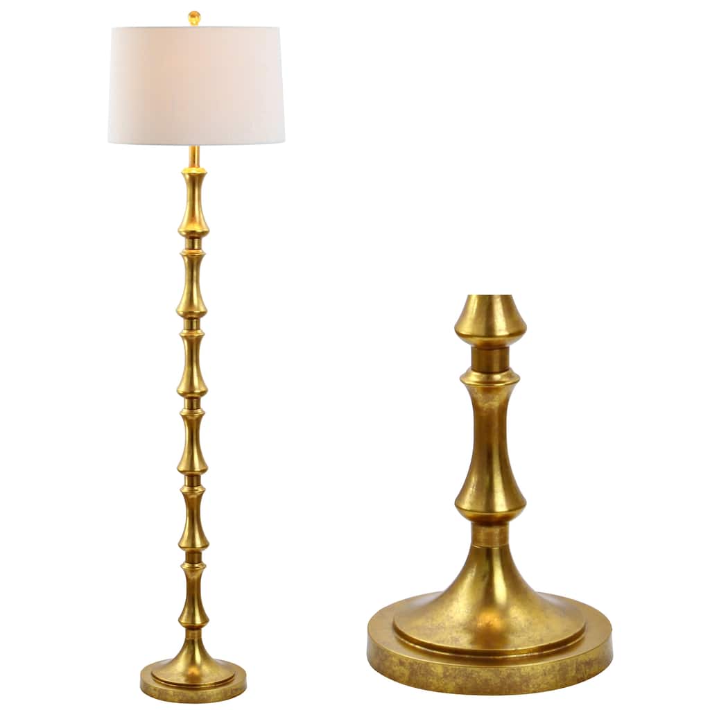 Serena 62.5" Metal LED Floor Lamp, Gold by JONATHAN Y - Gold Leaf - 62.5" H x 16" W x 16" D
