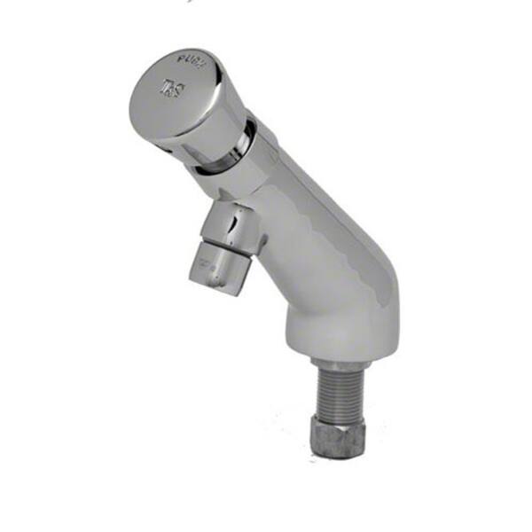 slide 2 of 2, T and S Brass Single Temperature Metering Faucet with Push Button Cap,