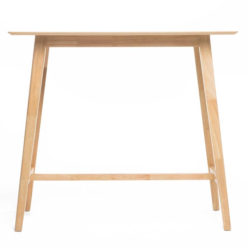 Wood Bar Table, Natural Oak Finish, 17.72 in x 47.24 in x 42.01 in