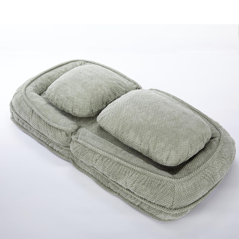 Green Modern 47.8" Upholstered 5 Adjustable Chaise Longue Chair with High-Back Cotton and Elastic Sponge