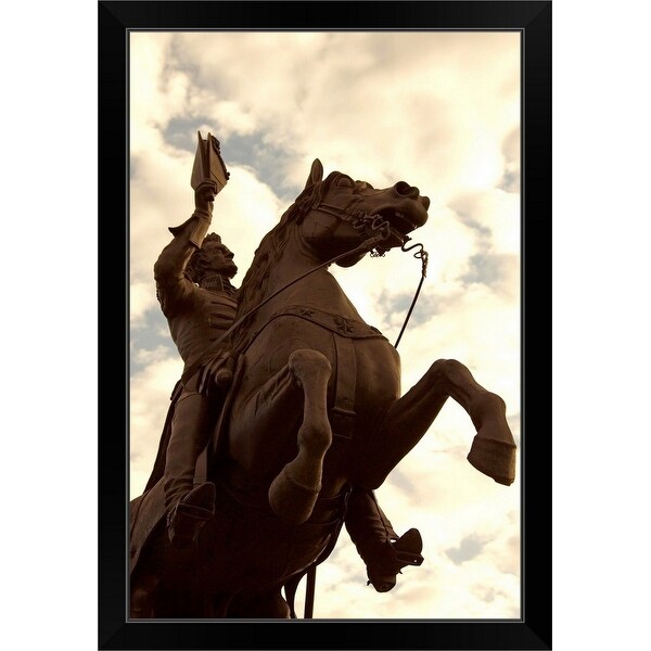 "Andrew Jackson statue in Jackson Square, New Orleans" Black Framed Print