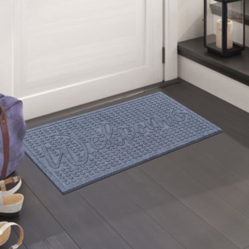 A1HC Water retainer Indoor/Outdoor Doormat, Skid Resistant, Easy to Clean, Catches Water and Debris, Grey - 24"X36"