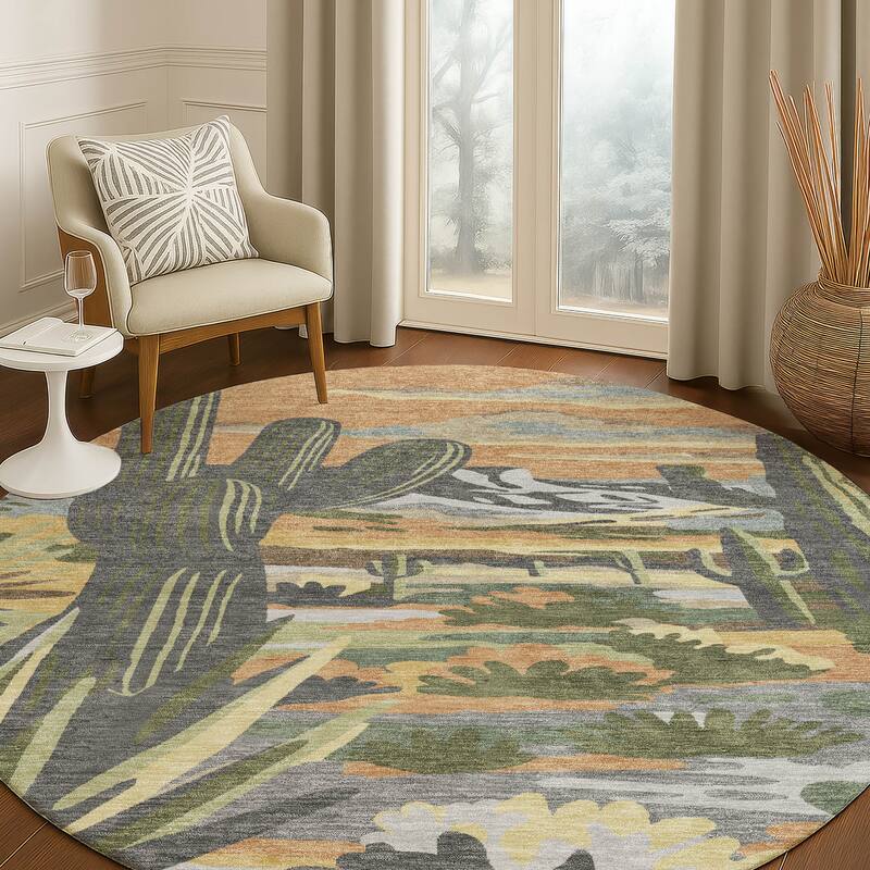 Machine Washable Indoor/ Outdoor Southwestern Mesa Chantille Rug