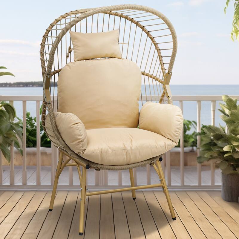 Egg chair with cushion - Yellow