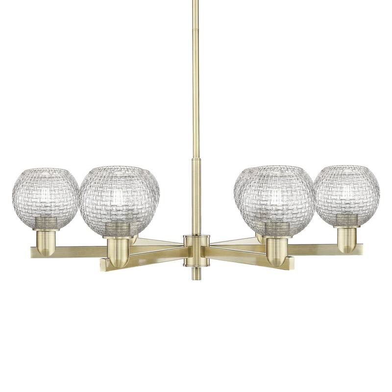 Innovations Lighting 716-6CR-11-36 Athens Chandelier Athens 6 Light - Antique Brass / Clear Basketweave