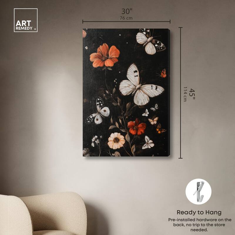 Butterfly Wing Patterns Canvas by Art Remedy, Gallery Wrapped