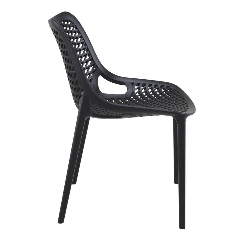 32.25" Black Stackable Outdoor Patio Dining Chair