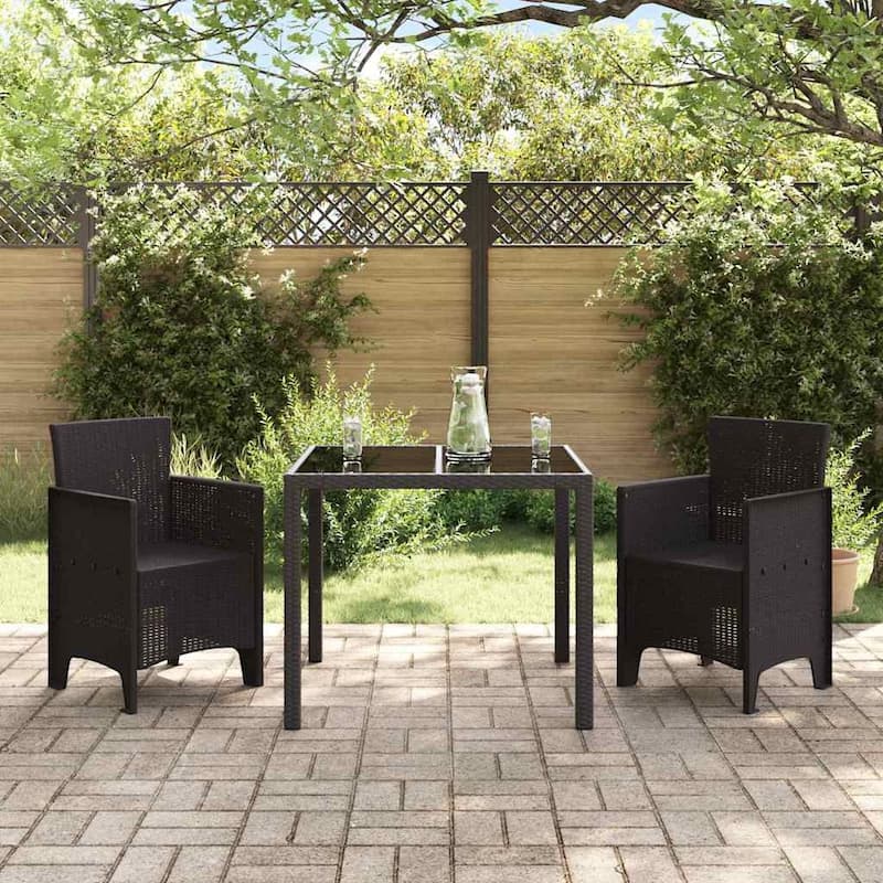 vidaXL Garden Chair 2/4 pcs Anthracite/Brown/White 53 x 49 x 85 cm PP - 53 x 49 x 85 cm - Brown without cushion /2