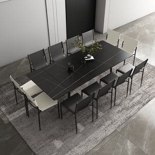 62.9'' to 94.4'' Extendable Dining Tables for 4 to 8 - New sintered Stone Material Rectangle Dining Table