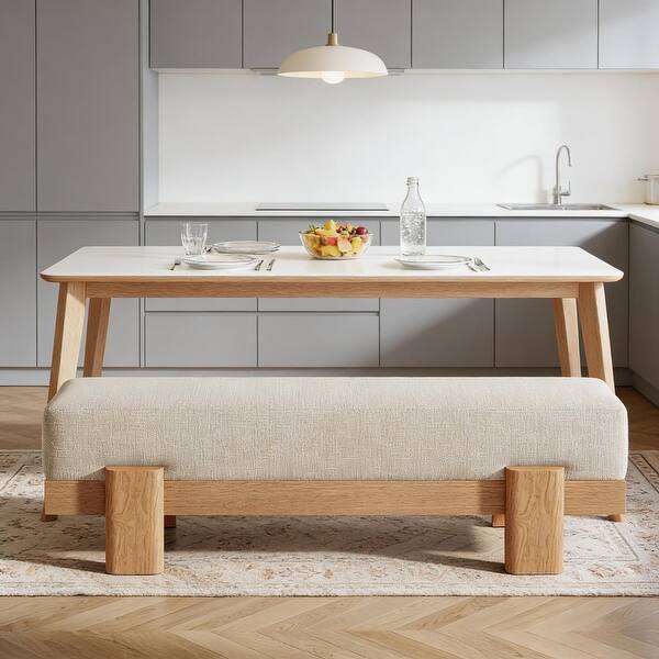 Upholstered Kitchen Benches(Only Includs Bench) - Beige,Oak - Bed Bath ...