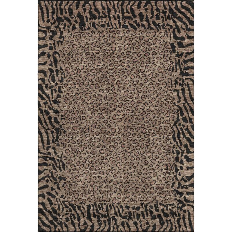 Premium Washable Super Soft Animal Print Border Mayfield Rug