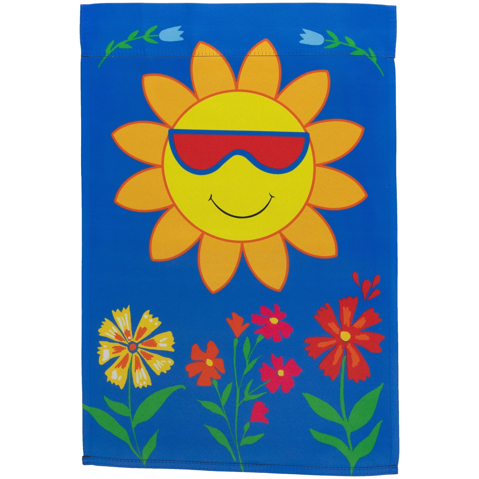 Smiling Sun Floral Outdoor Garden Flag 18" x 12.5"