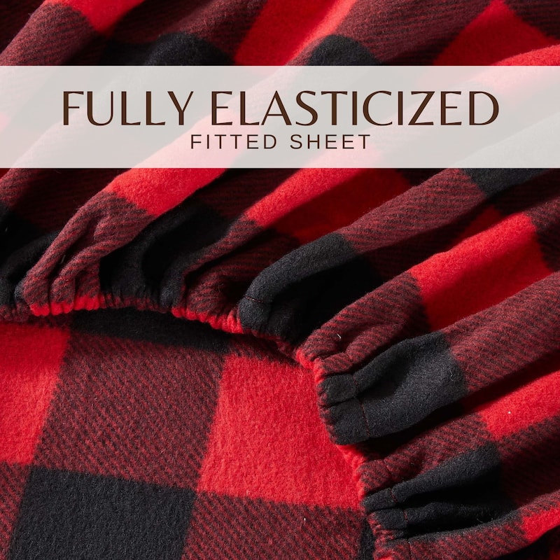Great Bay Home Super Soft Extra Plush Plaid Fleece Bed Sheet Set
