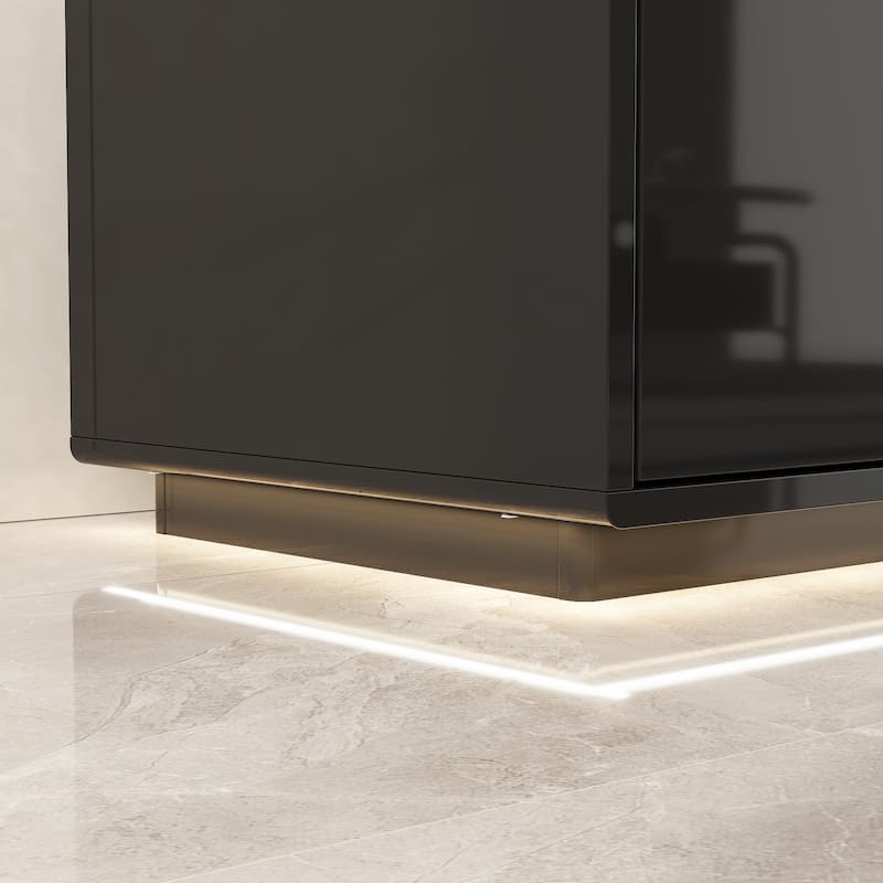 Chic LED-Lit Media Console for Stylish Homes Entertainmnet Center - 70.9"