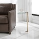 preview thumbnail 7 of 6, Uttermost Butler 8" Wide Modern Luxe Chairside Accent "C" Pull-Up