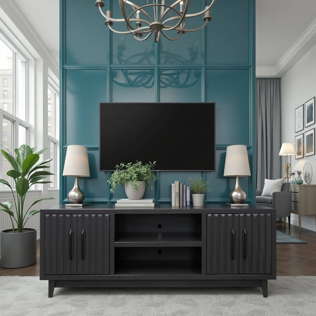 Bridgevine Home Radiance 75 inch TV Stand for TVs up to 85 inches, No Assembly Required