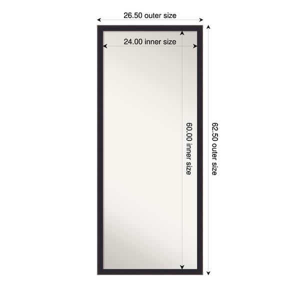Havana Non-Beveled Framed Full-Length Floor Leaner Mirror - Havana Black Bronze - 27 x 63 in