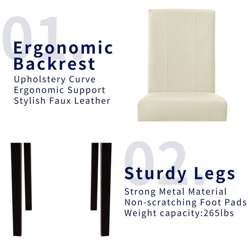 Subrtex(Set of 2)Faux Leather Parsons Upholstered Dining Chair